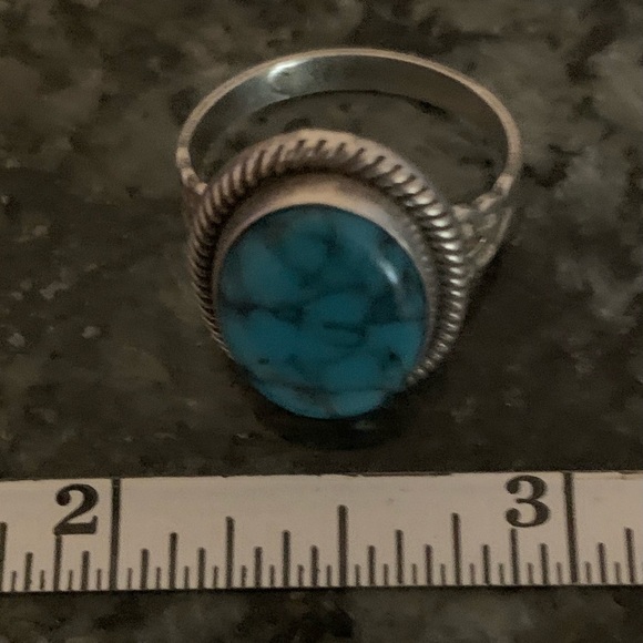 Genuine Spiderweb Turquoise Ring - Picture 8 of 9